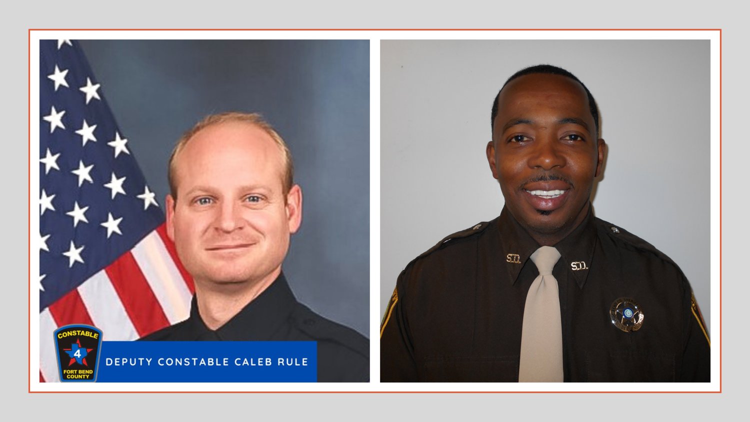 Chackwick McRae (right) has been indicted on the charge of Criminally Negligent Homicide in connection with the May 29 shooting death of Fort Bend County Constable’s Deputy for Precinct 4 Caleb Rule (left).